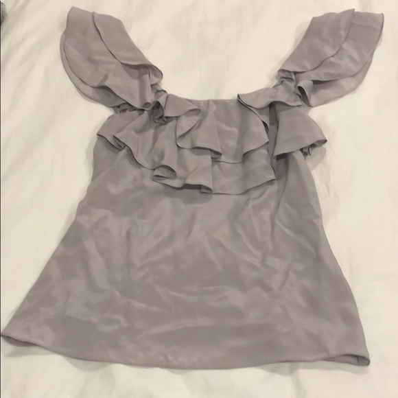 Club Monaco light purple/grey 100% Silk Shirt - Picture 2 of 5
